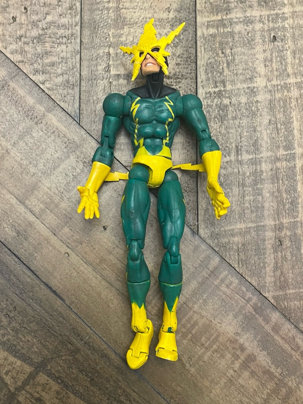 Hasbro Marvel Legends Retro Series Electro Action Figure in green and yellow
